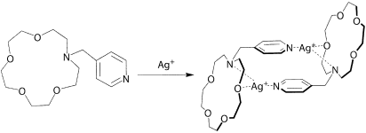 Graphical abstract: A [3.3]paracyclophane-like silver complex with 4′-pyridylmethyl-armed monoaza 15-crown-5 ether