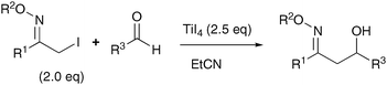 Graphical abstract: Aza-Reformatsky-type reaction of α-iodomethyl ketone O-alkyl oximes promoted by titanium tetraiodide