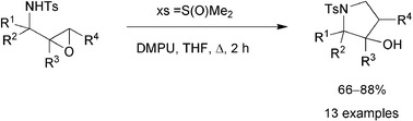 Graphical abstract: 3-Hydroxypyrrolidines from epoxysulfonamides and dimethylsulfoxonium methylide