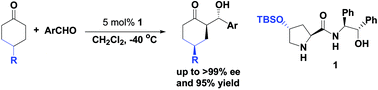 Graphical abstract: Enantioselective desymmetrization of prochiral cyclohexanone derivatives via the organocatalytic direct Aldol reaction