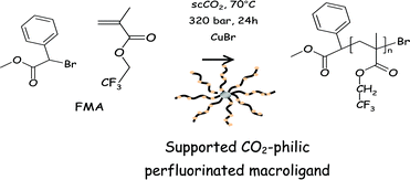 Graphical abstract: Supported ATRP of fluorinated methacrylates in supercritical carbon dioxide: preparation of scCO2 soluble polymers with low catalytic residues