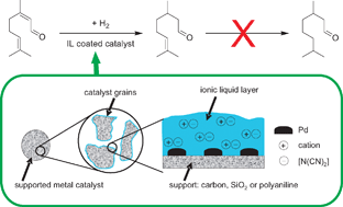 Graphical abstract: Regioselective catalytic hydrogenation of citral with ionic liquids as reaction modifiers