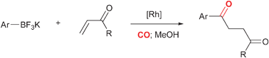 Graphical abstract: Carbonylative 1,4-addition of potassium aryltrifluoroborates to vinyl ketones