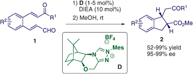 Graphical abstract: Highly enantioselective intramolecular Michael reactions by d-camphor-derived triazolium salts