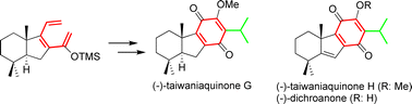Graphical abstract: An enantiospecific route towards taiwaniaquinoids. First synthesis of (−)-taiwaniaquinone H and (−)-dichroanone