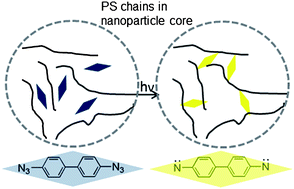 Graphical abstract: Photocrosslinking the polystyrene core of block-copolymer nanoparticles
