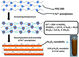 Graphical abstract: Synthesis of single-crystalline α-Fe2O3 nanobelts via a facile PEG-200 assisted solution route
