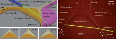 Graphical abstract: An optofluidic prism tuned by two laminar flows