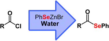 Graphical abstract: On water preparation of phenylselenoesters