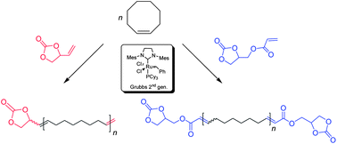 Graphical abstract: Mono- and di-cyclocarbonate telechelic polyolefins synthesized from ROMP using glycerol carbonate derivatives as chain-transfer agents
