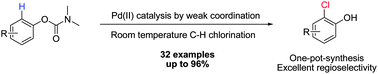 Graphical abstract: Room-temperature Pd-catalyzed C–H chlorination by weak coordination: one-pot synthesis of 2-chlorophenols with excellent regioselectivity