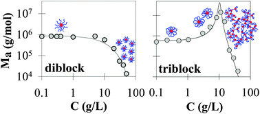 Graphical abstract: Structure of pH sensitive self-assembled amphiphilic di- and triblock copolyelectrolytes: micelles, aggregates and transient networks