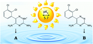 Graphical abstract: Direct photodegradation of lamotrigine (an antiepileptic) in simulated sunlight – pH influenced rates and products