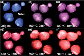 Graphical abstract: In situ atom-resolved tracing of element diffusion in NiAu nanospindles