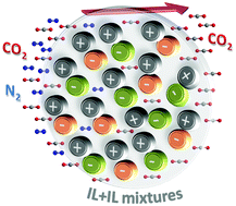 Graphical abstract: CO2 separation applying ionic liquid mixtures: the effect of mixing different anions on gas permeation through supported ionic liquid membranes