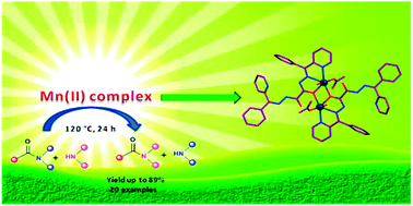 Graphical abstract: A binuclear Mn(ii) complex as an efficient catalyst for transamidation of carboxamides with amines