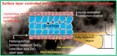 Graphical abstract: An approach to detecting a reducing gas by radial modulation of electron-depleted shells in core–shell nanofibers