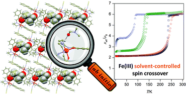 Graphical abstract: The relationship between the strength of hydrogen bonding and spin crossover behaviour in a series of iron(iii) Schiff base complexes