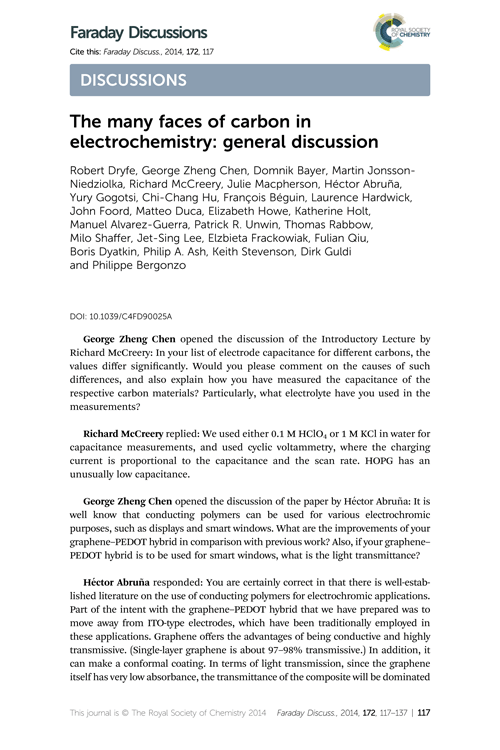 The many faces of carbon in electrochemistry: general discussion