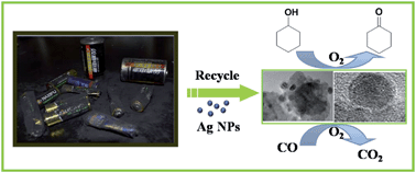 Graphical abstract: A used battery supported Ag catalyst for efficient oxidation of alcohols and carbon oxide