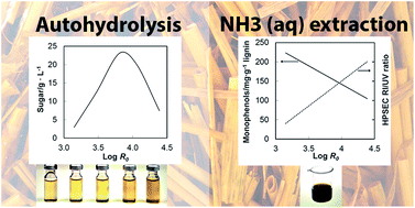 Graphical abstract: Autohydrolysis and aqueous ammonia extraction of wheat straw: effect of treatment severity on yield and structure of hemicellulose and lignin