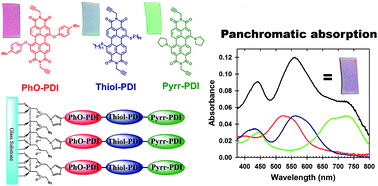 Graphical abstract: Synthesis and characterization of perylene diimide based molecular multilayers using CuAAC: towards panchromatic assemblies