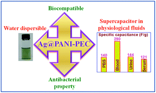 Graphical abstract: Water dispersible Ag@polyaniline-pectin as supercapacitor electrode for physiological environment