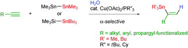 Graphical abstract: Copper-catalyzed α-selective hydrostannylation of alkynes for the synthesis of branched alkenylstannanes