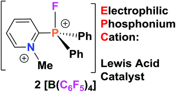Graphical abstract: Pyridinium–phosphonium dications: highly electrophilic phosphorus-based Lewis acid catalysts