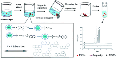 Graphical abstract: Preparation of naphthyl functionalized magnetic nanoparticles for extraction of polycyclic aromatic hydrocarbons from river waters