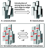 Graphical abstract: Achiral straight-rod liquid crystals indicating local biaxiality and ferroelectric switching behavior in the smectic A and nematic phases