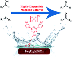 Graphical abstract: Highly dispersible bis-imidazolium/WO42− modified magnetic nanoparticles: a heterogeneous phase transfer catalyst for green and selective oxidations