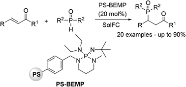 Graphical abstract: PS-BEMP as a basic catalyst for the phospha-Michael addition to electron-poor alkenes