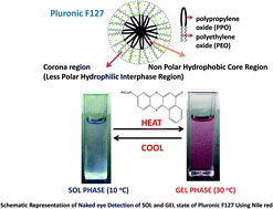 Graphical abstract: Nile red fluorescence for quantitative monitoring of micropolarity and microviscosity of pluronic F127 in aqueous media