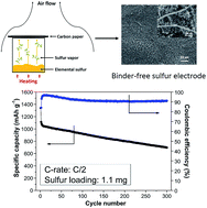 Graphical abstract: A binder-free sulfur/carbon composite electrode prepared by a sulfur sublimation method for Li–S batteries