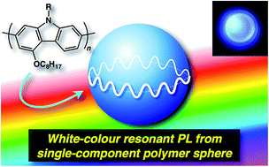 Graphical abstract: Self-assembled polycarbazole microspheres as single-component, white-colour resonant photoemitters