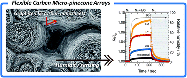 Graphical abstract: Flexible humidity sensors composed of graphite-like carbon micro-pinecone arrays