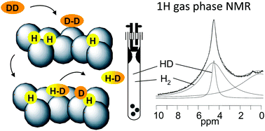 Graphical abstract: Gas phase 1H NMR studies and kinetic modeling of dihydrogen isotope equilibration catalyzed by Ru-nanoparticles under normal conditions: dissociative vs. associative exchange