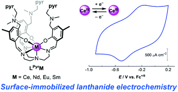 Graphical abstract: Noncovalent immobilization and surface characterization of lanthanide complexes on carbon electrodes