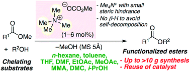 Graphical abstract: Metal-free transesterification catalyzed by tetramethylammonium methyl carbonate