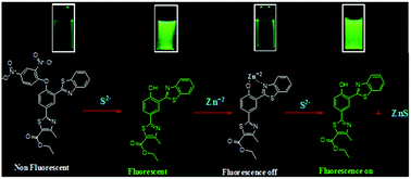 Graphical abstract: Reaction-based ratiometric fluorescent probe for selective recognition of sulfide anions with a large Stokes shift through switching on ESIPT