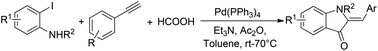 Graphical abstract: A general and convenient palladium-catalyzed synthesis of benzylideneindolin-3-ones with formic acid as the CO source