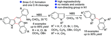 Graphical abstract: Regioselective synthesis of 2,3′-biindoles mediated by an NBS-induced homo-coupling of indoles