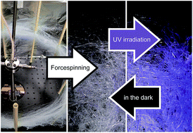 Graphical abstract: Fabrication and photochromic properties of Forcespinning® fibers based on spiropyran-doped poly(methyl methacrylate)