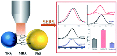 Graphical abstract: SERS as a probe for the charge-transfer process in a coupled semiconductor nanoparticle system TiO2/MBA/PbS