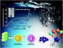 Graphical abstract: Hierarchical Ni/NiTiO3 derived from NiTi LDHs: a bifunctional electrocatalyst for overall water splitting