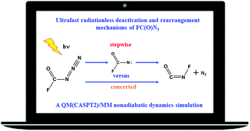 Graphical abstract: Photoinduced Curtius rearrangements of fluorocarbonyl azide, FC(O)N3: a QM/MM nonadiabatic dynamics simulation