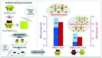 Graphical abstract: Molecular approach to prepare mixed MoW alumina supported hydrotreatment catalysts using H4SiMonW12−nO40 heteropolyacids