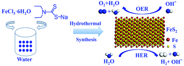 Graphical abstract: Pyrite FeS2/C nanoparticles as an efficient bi-functional catalyst for overall water splitting