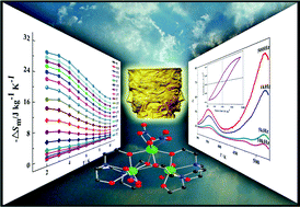 Graphical abstract: Solvent-induced formation of two gadolinium clusters demonstrating strong magnetocaloric effects and ferroelectric properties